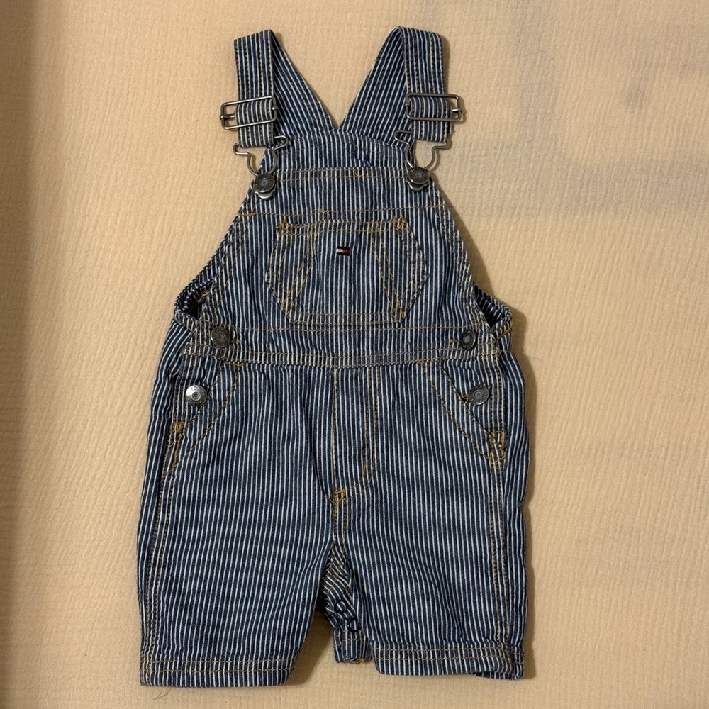Tommy Hilfiger Navy Striped Kids Overalls, 12 months, EUC